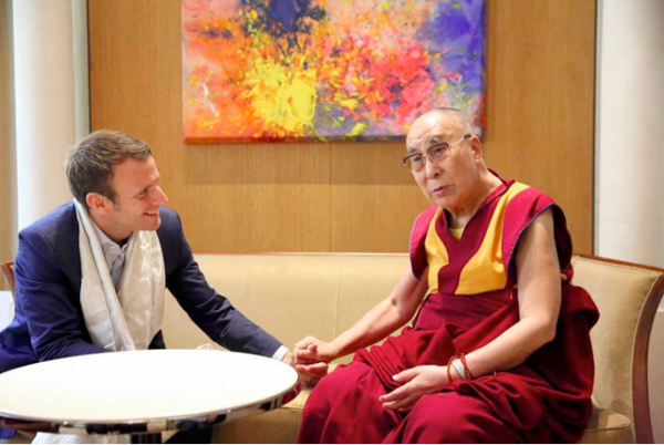 HHDL and Emmanuel Macron in Sept 2016