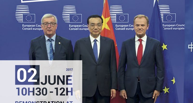 19th EU-China Summit – Protest at Schuman Roundabout on 2 June